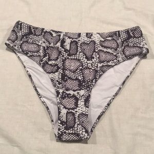 Pink Lily Snakeskin Bikini Swim Bottom